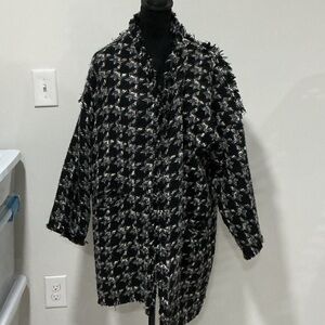 IRO Black and White Textured Houndstooth Jacket